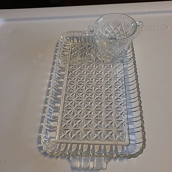 Vintage Anchor Hocking Snack Tray and Cup #1 - Picture 2 of 8